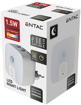 Entac Φωτάκι Νυκτός 3000K PIR with 2 USB Ports